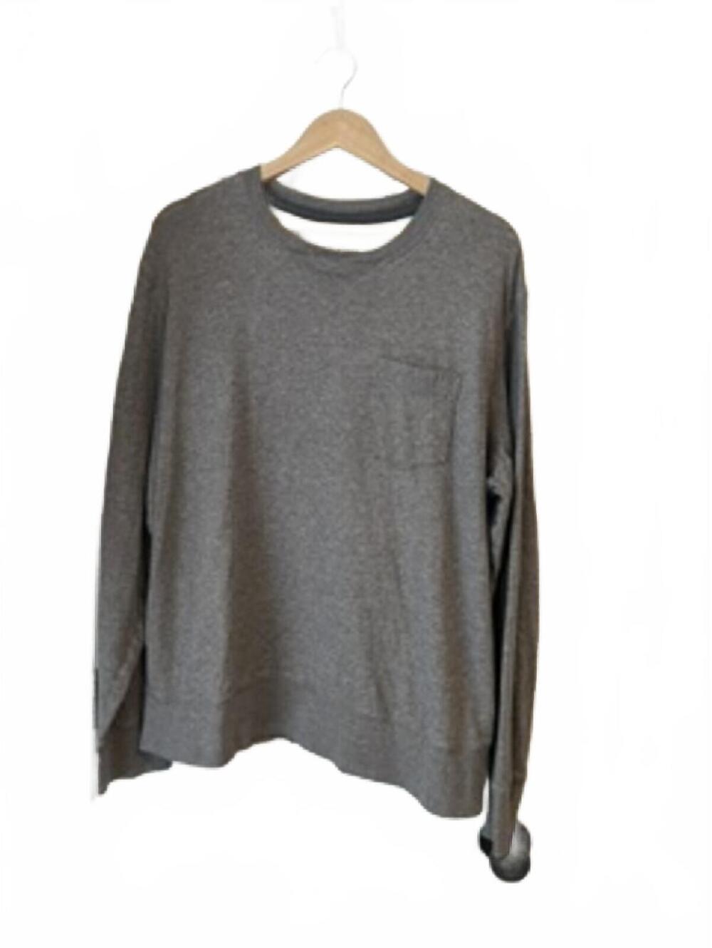 Eddie Bauer Gray Long Sleeve Crewneck Sweater Pullover Top Mens XXL Pocket Knit